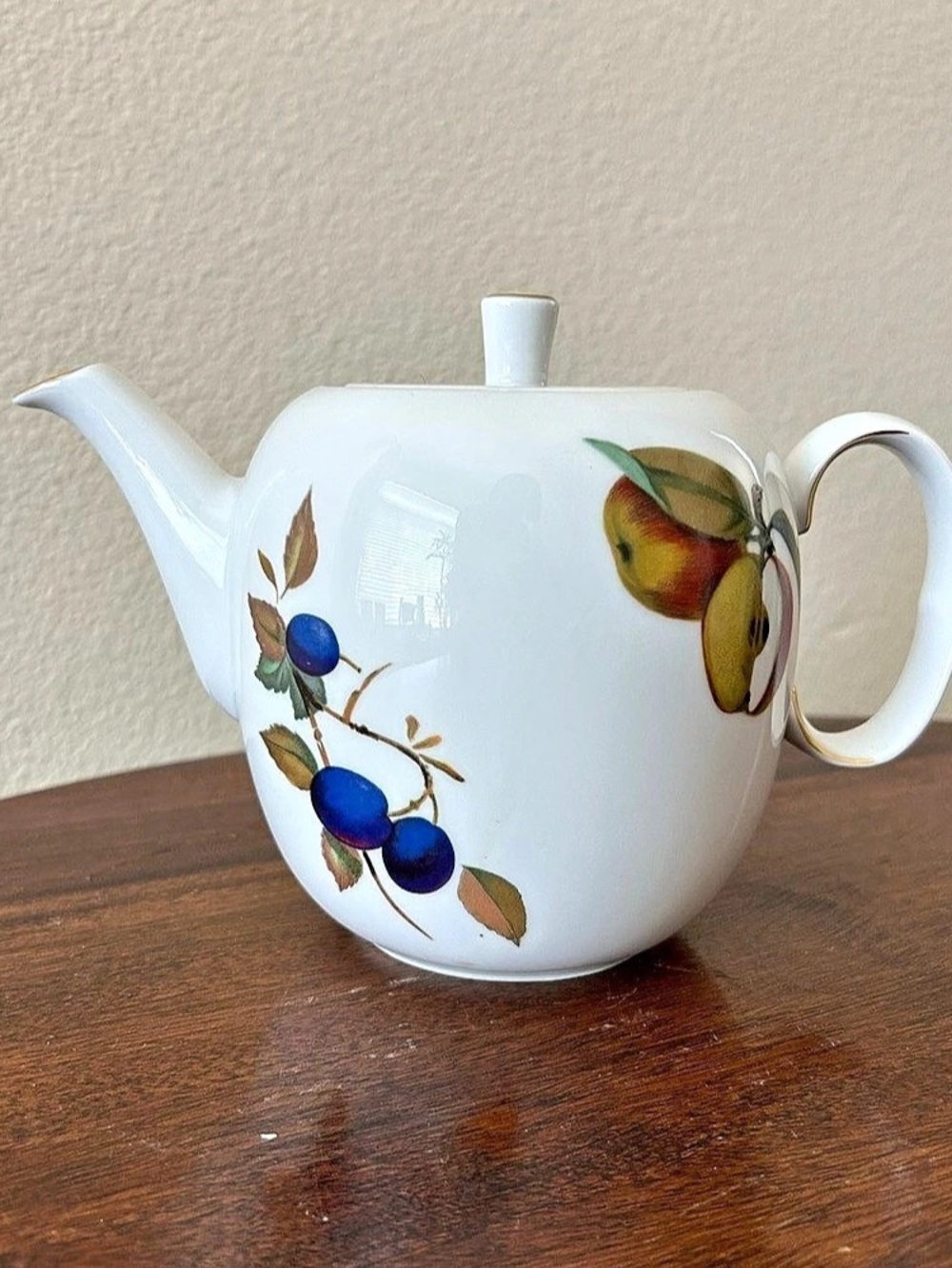 Royal Worcester Evesham Gold Fruit Teapot